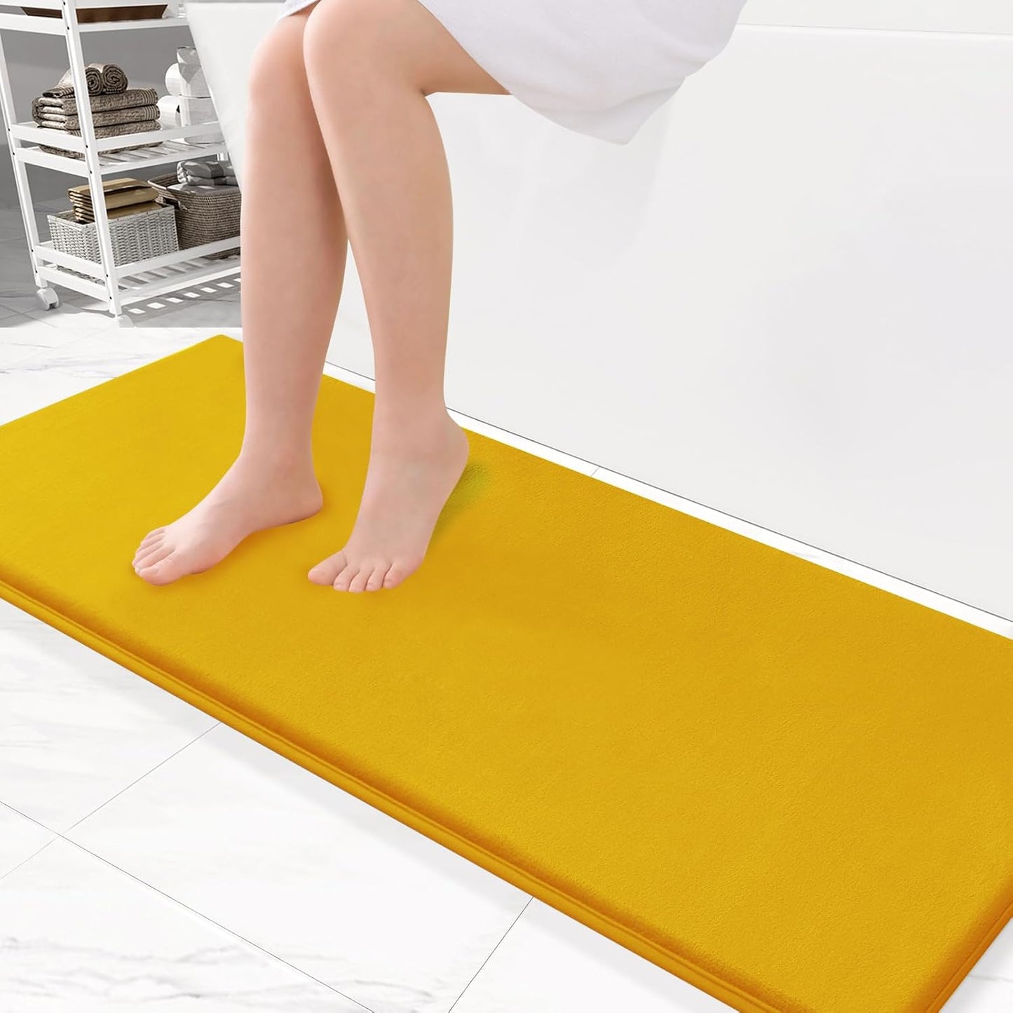 Smiry Memory Foam Bath Mat – Ultra Soft, Absorbent, Non-Slip Rug for Bathroom