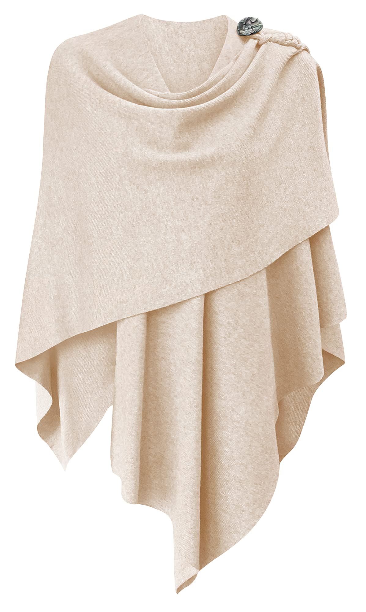 PULI Femmes Grand Poncho Croisé Sur Le Devant Pull Enveloppant Topper Tricoté Élégant Châles Cape pour l'Automne Hiver