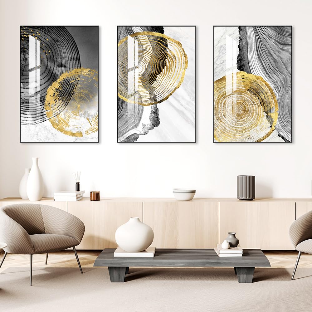 Framed Wall Art Set of 3 Bright Posters & Prints, Modern Abstract Aesthetic Pictures Decor For living room Bedroom Kitchen Office. Wall Art Decor Are Great Gifts Choice (16" X 24" X 3 pieces)