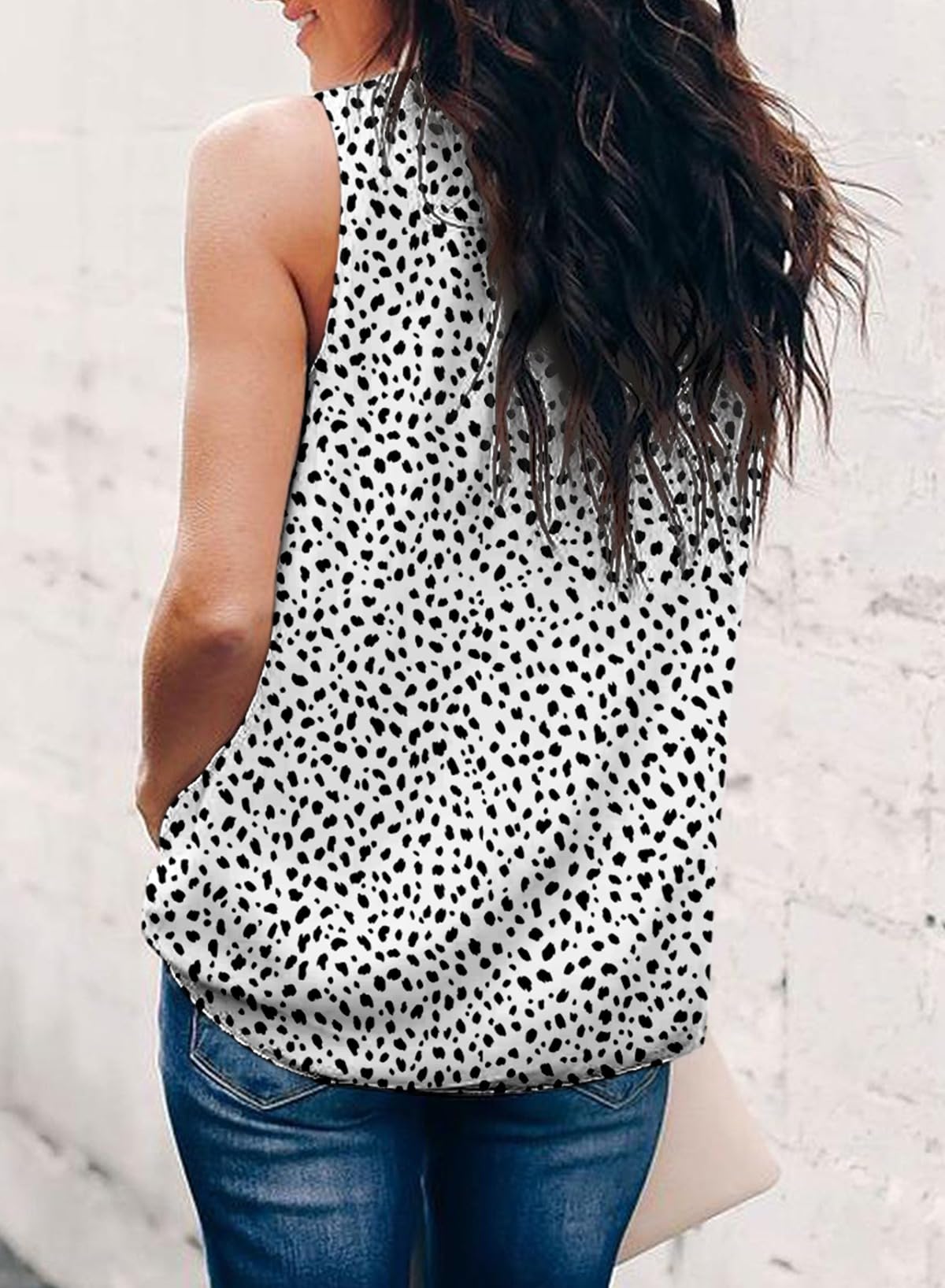 Dokotoo Womens Casual Sleeveless Shirts Halter Neck Leopard Print Tank Top and Blouses