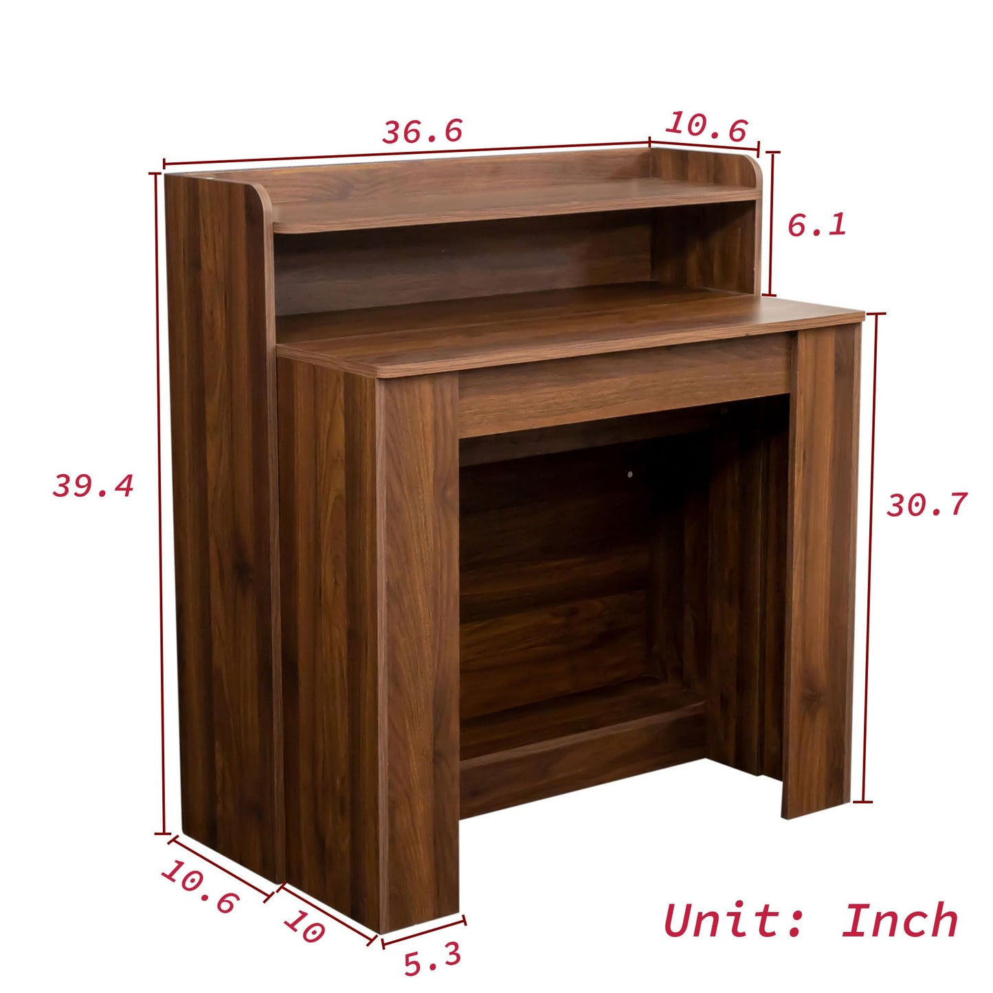 20"-118" Ausziehbarer Esstisch für 2-12 Personen, Moderner Transformatortisch, Platzsparender, extra langer Klapp-Esstisch, Multifunktionaler Konferenz-Besprechungstisch, Walnuss 