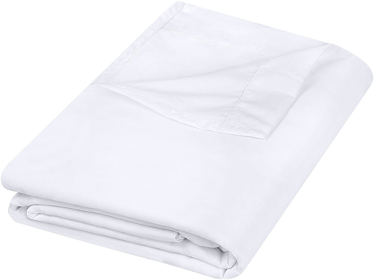 Draps plats Utopia Bedding - Lot de 6 - Tissu en microfibre brossé doux - Draps supérieurs résistants au rétrécissement et à la décoloration - Entretien facile (Queen, Blanc) 