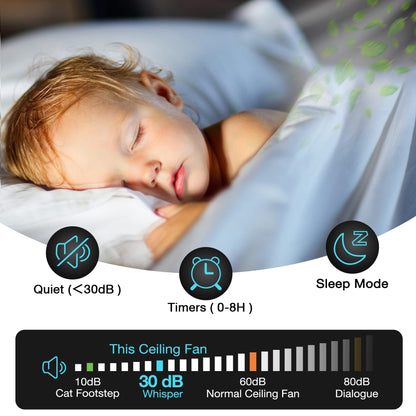 Smart LED Ceiling Fan – WiFi/Alexa Control, Quiet DC Motor, Indoor/Outdoor