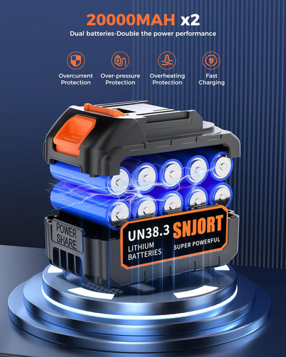 Leaf Blower Cordless with Battery and Charger,980,000 RPM,Extended Nozzle,Lightweight Handheld Design,Blower for Patio, Lawn, Yard, Deck Cleaning（Reddish Orange）