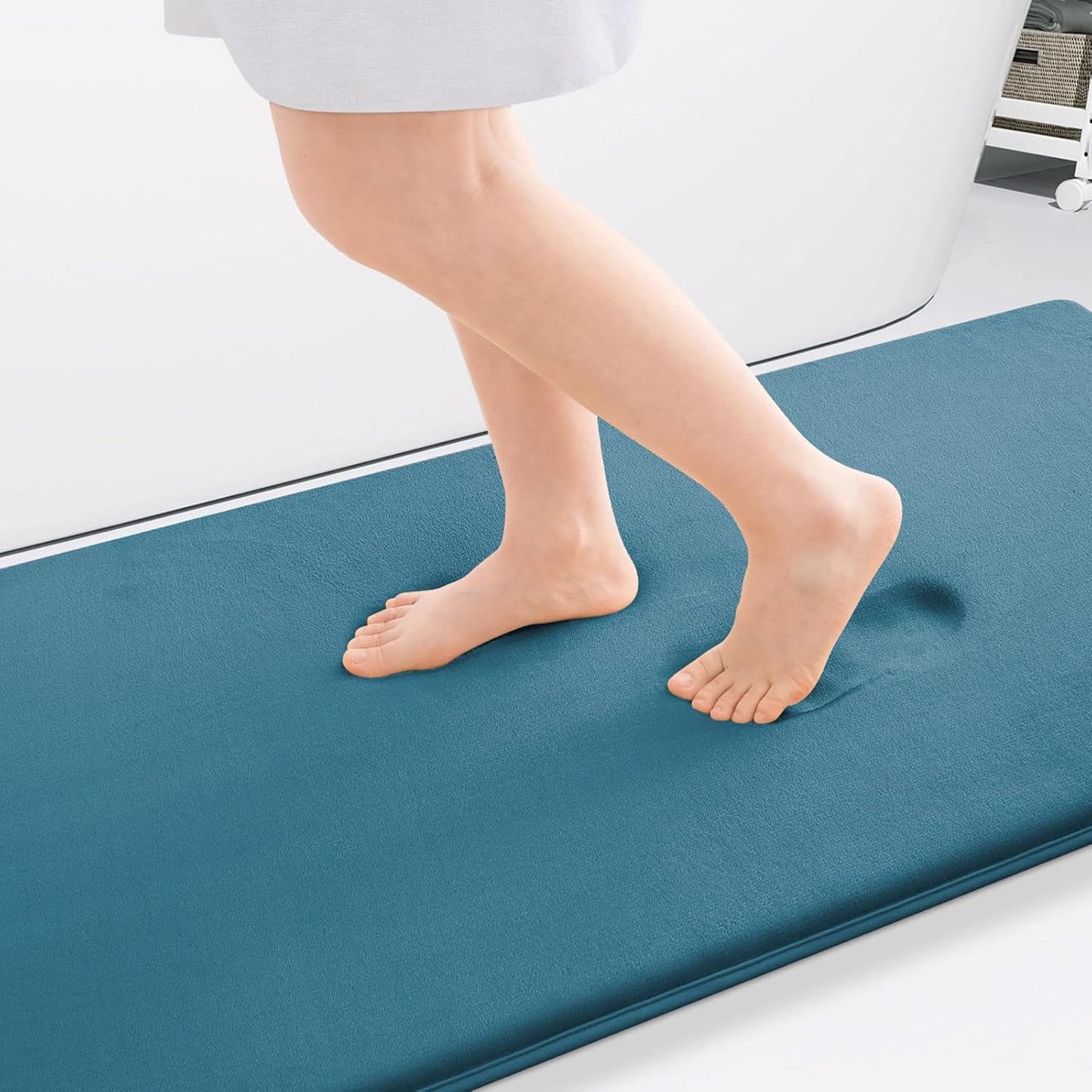 Smiry Memory Foam Bath Mat – Ultra Soft, Absorbent, Non-Slip Rug for Bathroom