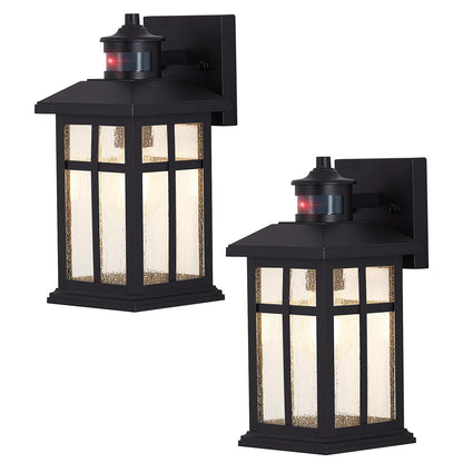 Motion Sensor Outdoor Wall Light – Waterproof, Dusk to Dawn, Matte Black