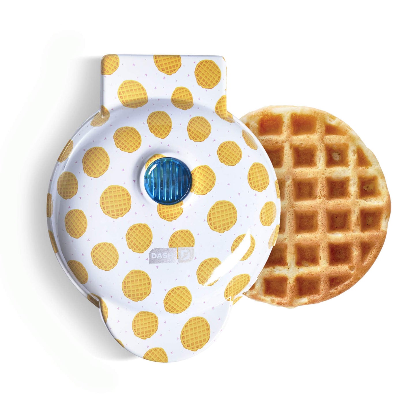 DASH Mini Maker for Individual Waffles, Hash Browns, Keto Chaffles with Easy to Clean, Non-Stick Surfaces, 4 Inch, White Pineapple