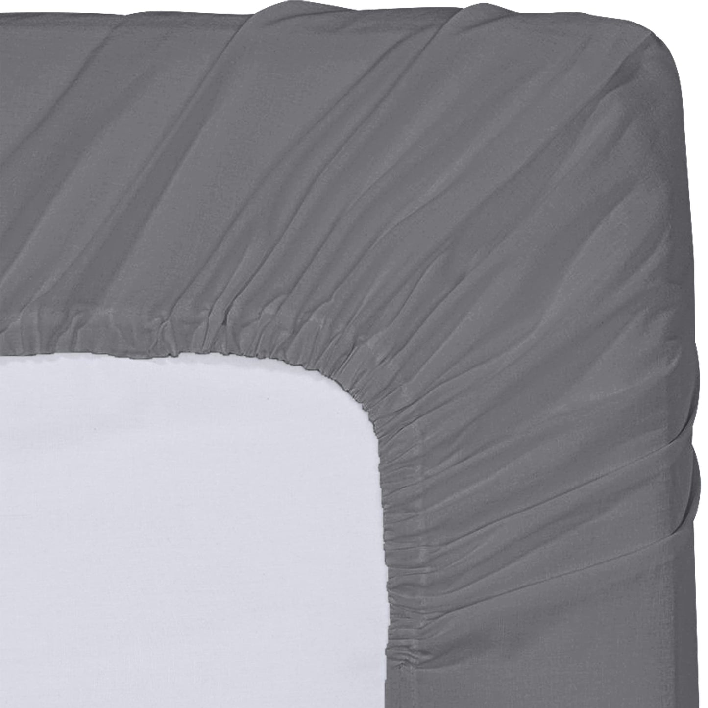 Utopia Bedding Spannbettlaken für Queensize-Betten – Großpackung mit 6 Spannbettlaken – weiche gebürstete Mikrofaser – tiefe Taschen – schrumpft und verblasst nicht – pflegeleicht (grau) 