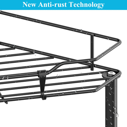 4 Tier Floor Standing Corner Shower Caddy Organizer Shelf with Hooks