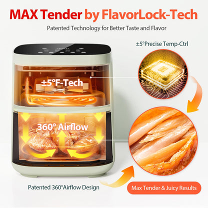 Air Fryer, Beelicious 8-in-1 Smart Compact 4QT Air Fryer