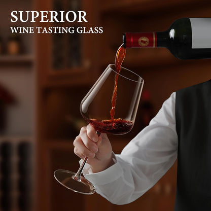 Crystal Wine Glasses Set of 2, Hand Blown Wine Glass 25OZ, White/Red Wine Glasses