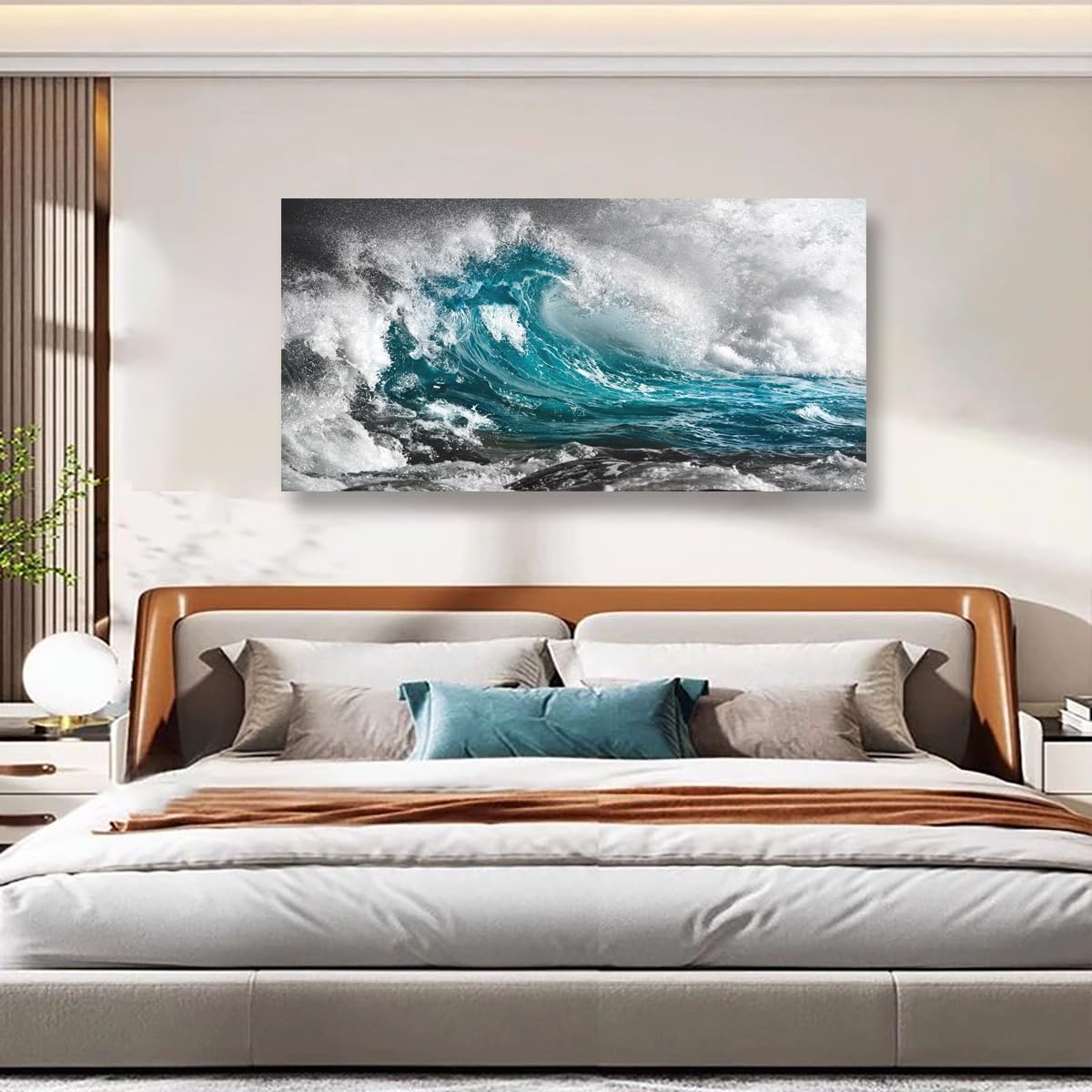 Golden Lotus Pictures Canvas Wall Art for Living room Office Bedroom Wall Decor,Flowers Wall Art Print Paintings Modern Abstract Oil Painting Artwork Waterproof Ready to Hang-20x40inch