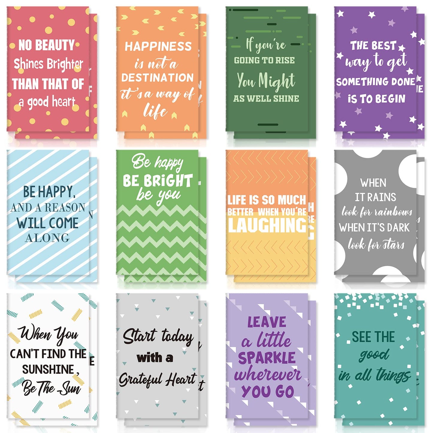 Zonon 24 Pcs Mini Colorful Notebooks Bulk Gifts, Funny Motivational Journals Notepads Inspirational Notepads Small Pocket Notebook Teacher Office Prizes Travel(Motivational Style)