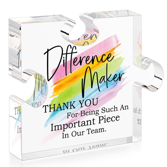 LukieJac Difference Maker Gift for Women Men Thank You Gifts for Mentor Manager - Boss Appreciation Gifts for Coworkers Office Gift Ideas Difference Maker Desk Sign Retirement Gifts Goodbye Presents