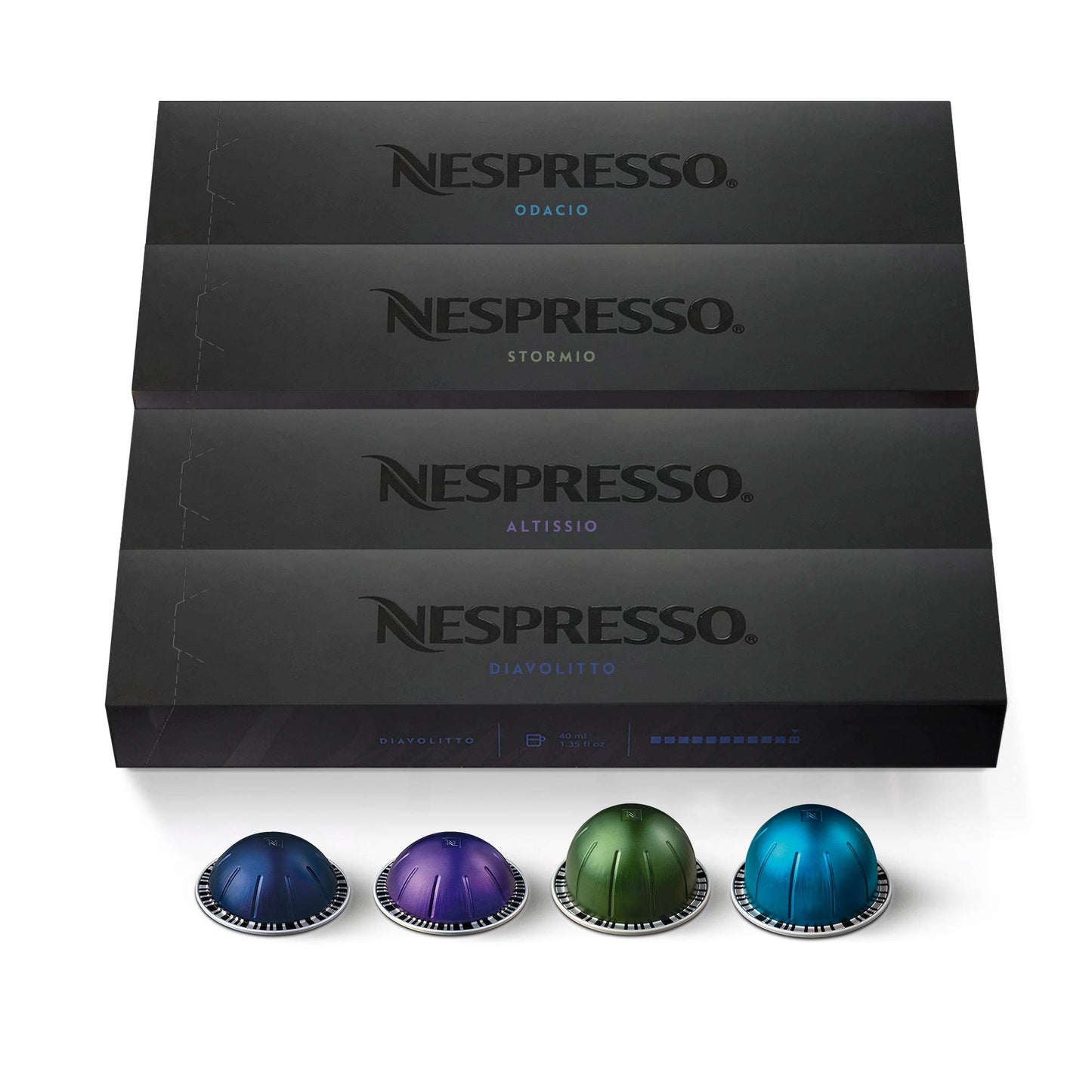 Nespresso-Kapseln Vertuo, Intenso, dunkel gerösteter Kaffee, Kaffeepads à 30 Stück, ergibt 225 ml. 