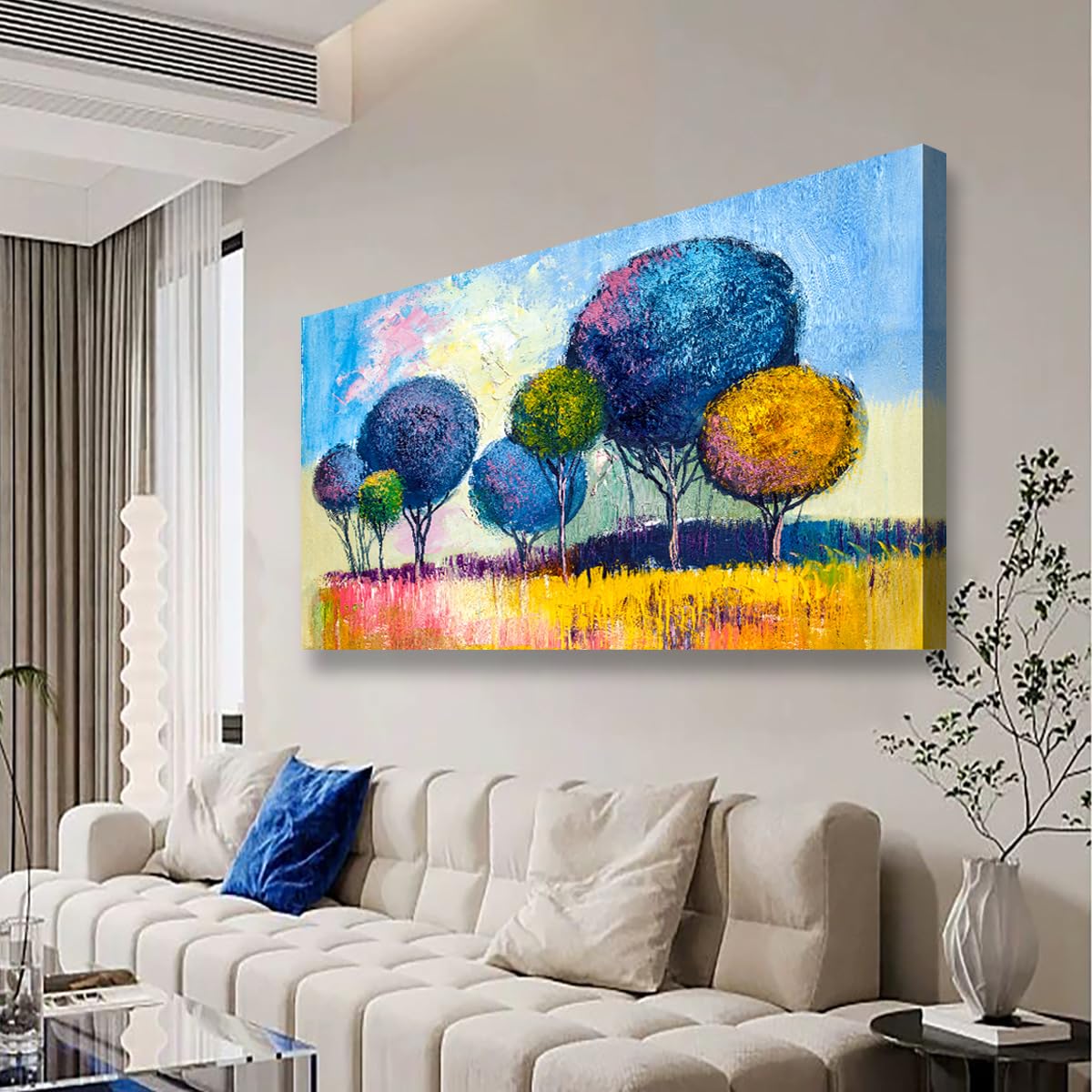 Golden Lotus Pictures Canvas Wall Art for Living room Office Bedroom Wall Decor,Flowers Wall Art Print Paintings Modern Abstract Oil Painting Artwork Waterproof Ready to Hang-20x40inch