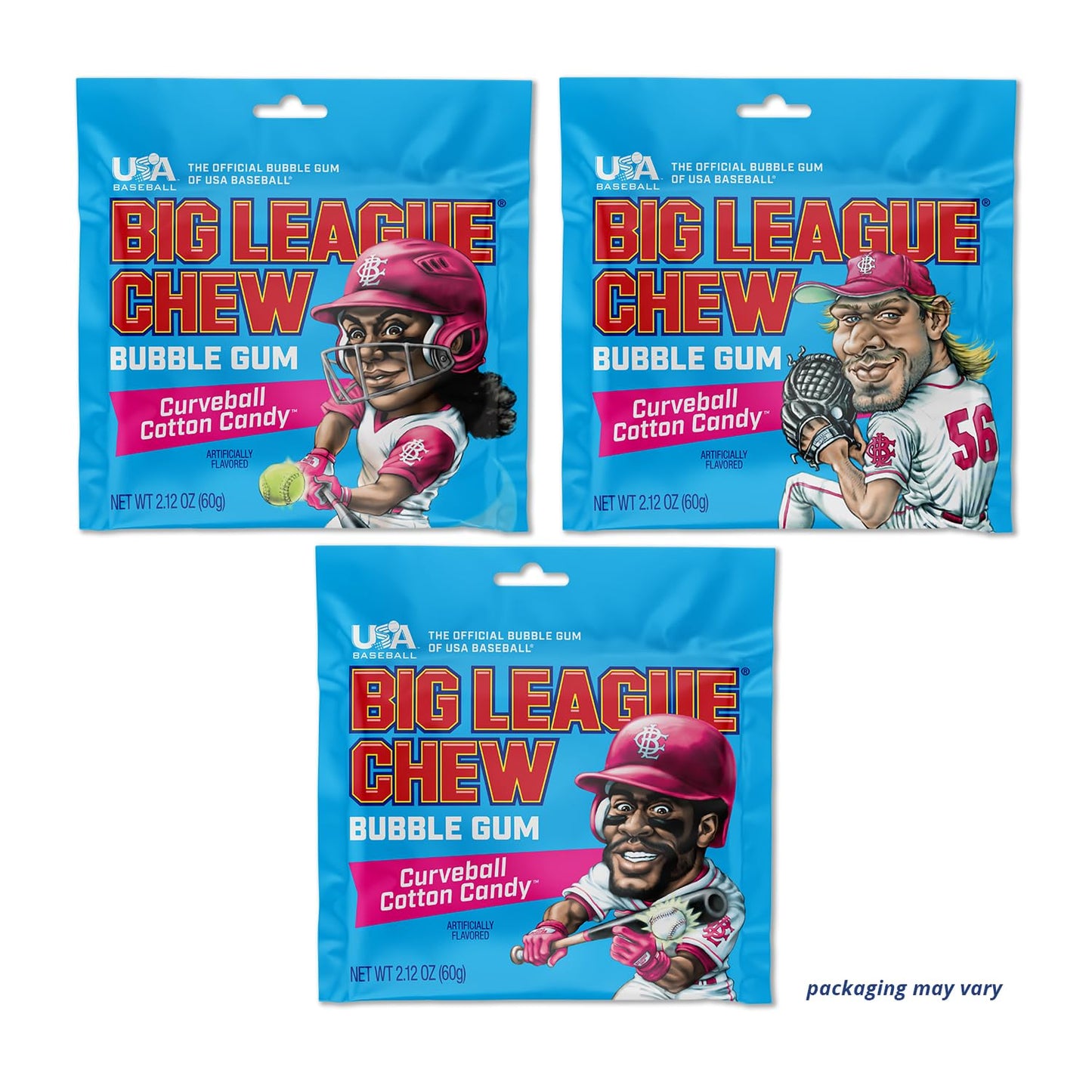 Big League Chew Outta Here Original Bubble Gum – klassischer Ballpark-Geschmack | Perfekt für Baseballspiele, Teams, Imbissbuden, Partys und mehr | Packung mit 12 Beuteln (je 2,12 oz)