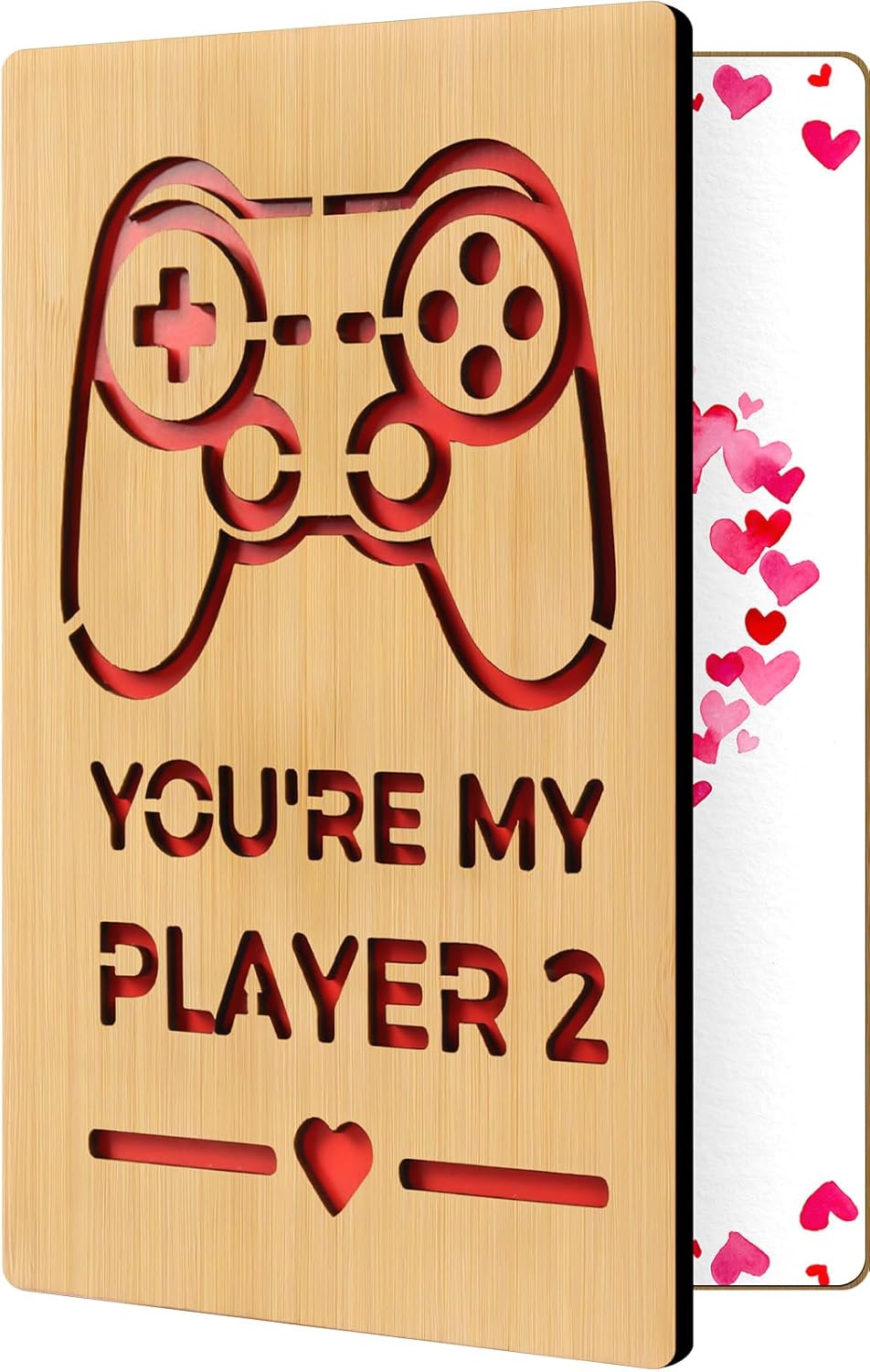 Wooden Valentines Day Card for Her Him, Romantic Wood Happy Valentines Day Gifts for Husband Wife Girlfriend Boyfriend, Wooden Valentine Greeting Card