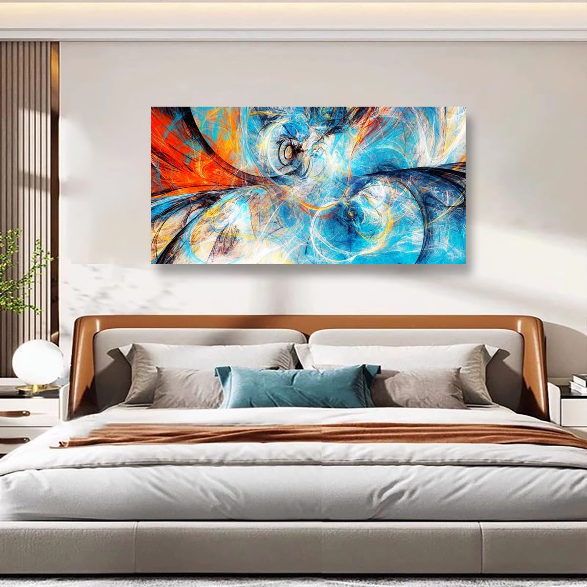 Golden Lotus Pictures Canvas Wall Art for Living room Office Bedroom Wall Decor,Flowers Wall Art Print Paintings Modern Abstract Oil Painting Artwork Waterproof Ready to Hang-20x40inch