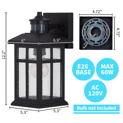 Motion Sensor Outdoor Wall Light – Waterproof, Dusk to Dawn, Matte Black