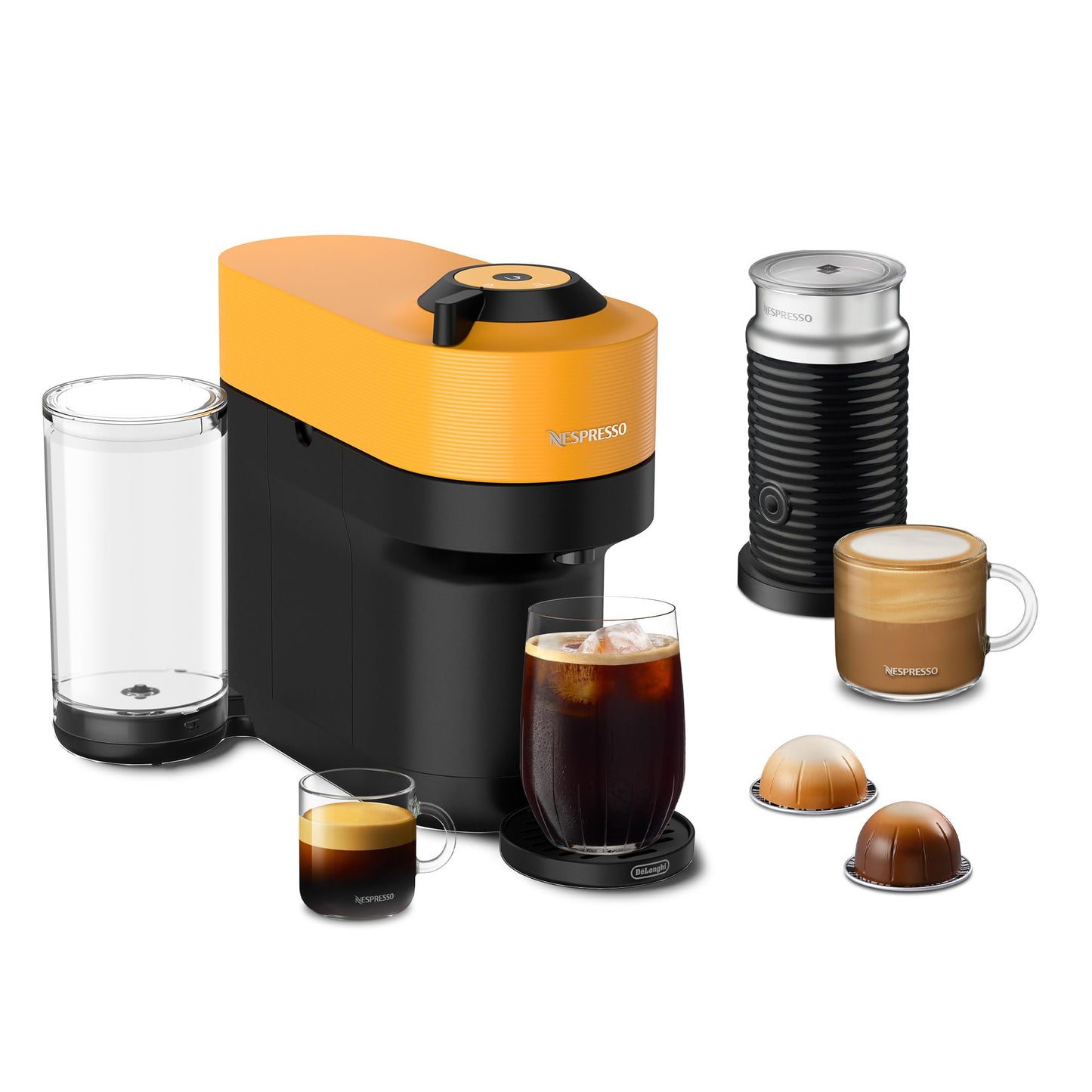 Machine à café et expresso Nespresso Vertuo Pop+ de De'Longhi, jaune mangue 