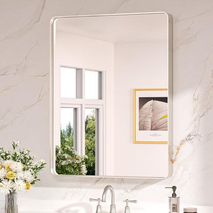 Keonjinn Black Mirror for Bathroom Sink, 24 x 30 Inch Sandblasted Finish Aluminum Wall Mirrors, Matte Black Rectangle Farmhouse Mirror with Shatterproof HD Tempered Glass, Anti-Rust Metal Frame