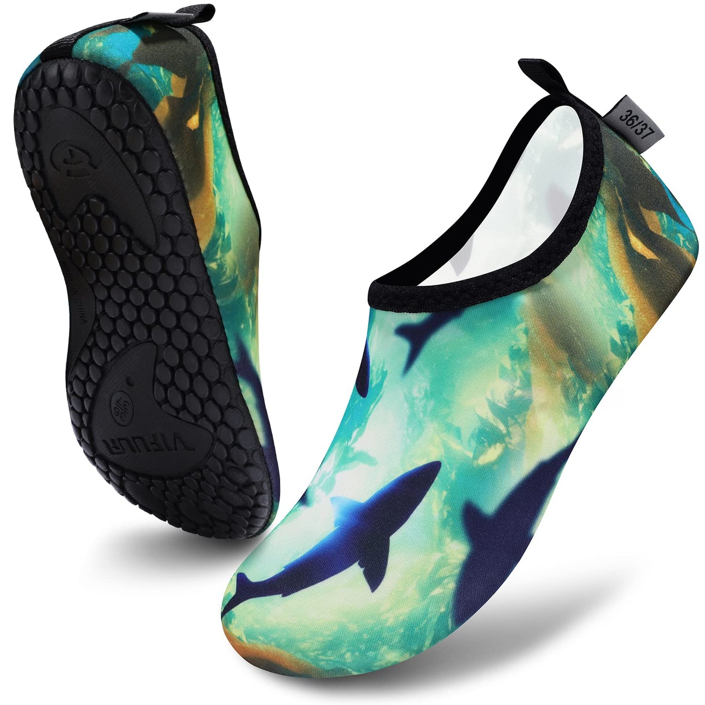 VIFUUR Wassersportschuhe Barfuß Schnelltrocknende Aqua-Yoga-Socken Slip-on für Männer Frauen