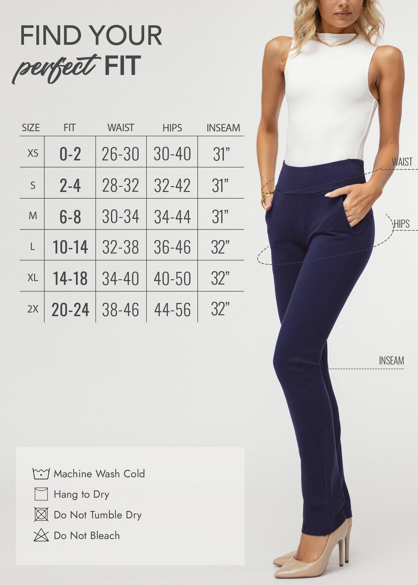 Pantalon habillé Conceited pour femme - Extensible - Contrôle du ventre - Confort toute la journée - Pantalon pour femme en taille standard et grande