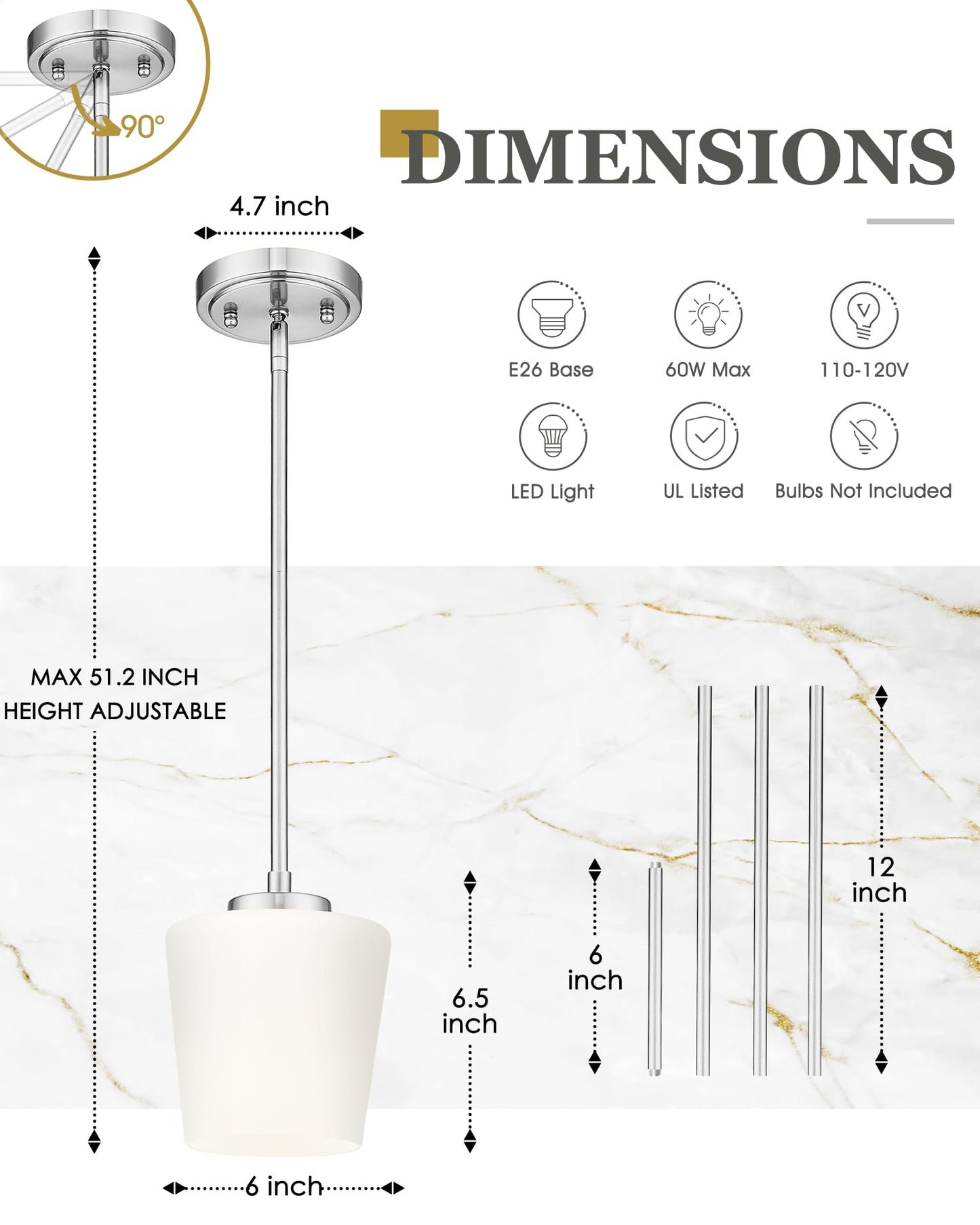 3-flammige Pendelleuchte, gebürstete goldene Esszimmerleuchte über dem Tisch, verstellbare Kücheninselbeleuchtung mit milchweißem Glas, Bauernhaus-Hängeleuchte, AD-22004-3P-GD 