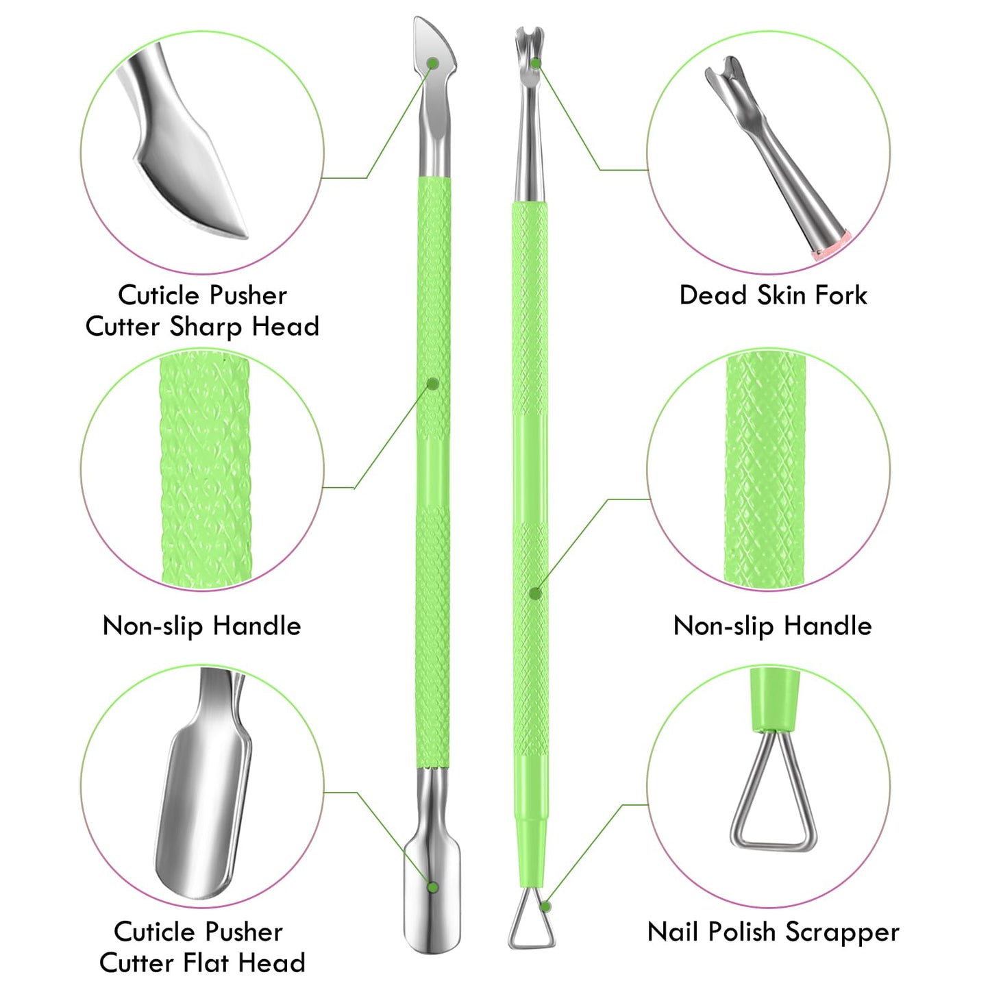 Coupe-cuticules, coupe-cuticules avec repousse-cuticules, XUNXMAS, outils de manucure et pédicure professionnels en acier inoxydable, coupe-ongles, ciseaux, coupe-ongles pour ongles des mains et des pieds, peaux mortes 