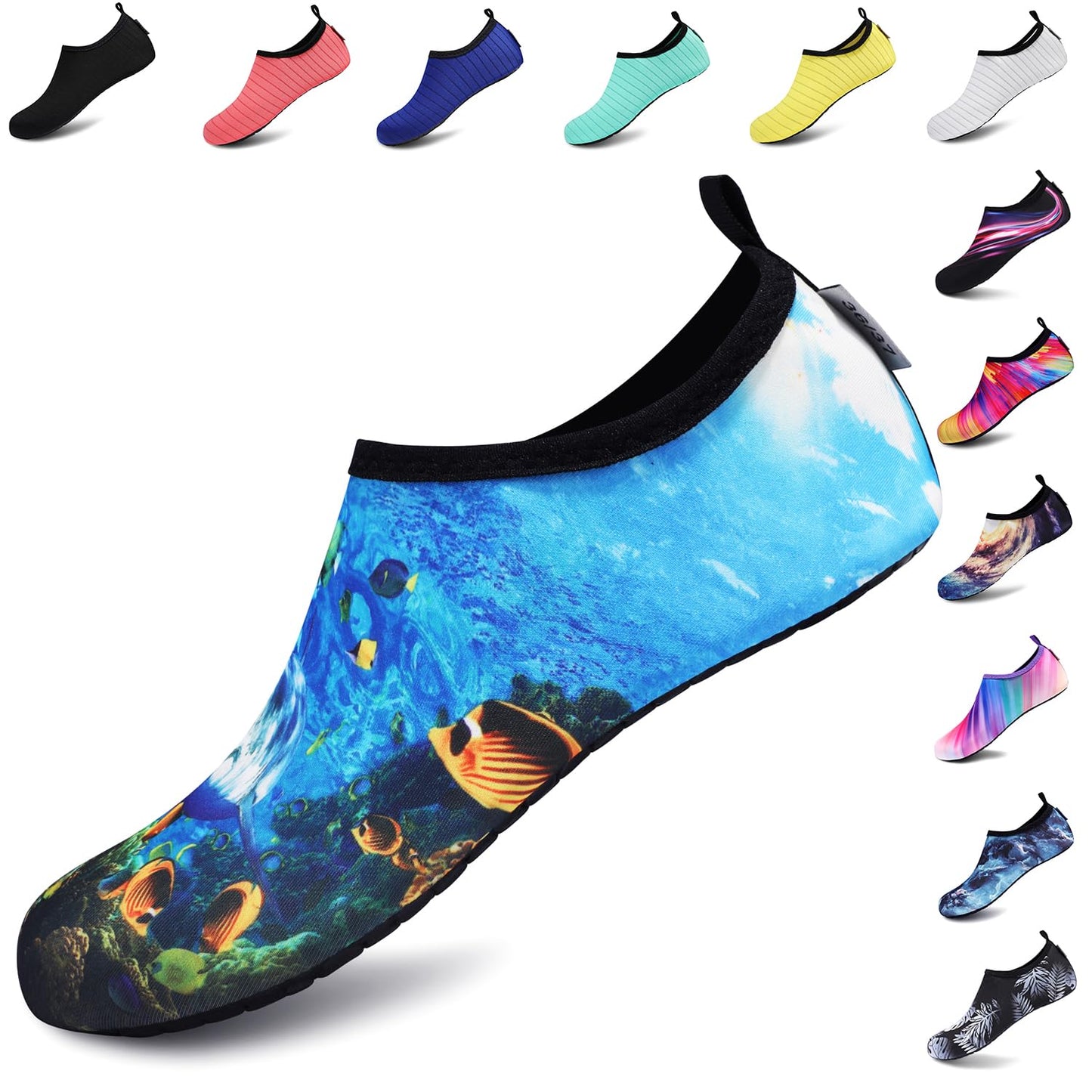 VIFUUR Water Sports Shoes Barefoot Quick-Dry Aqua Yoga Socks Slip-on for Men Women