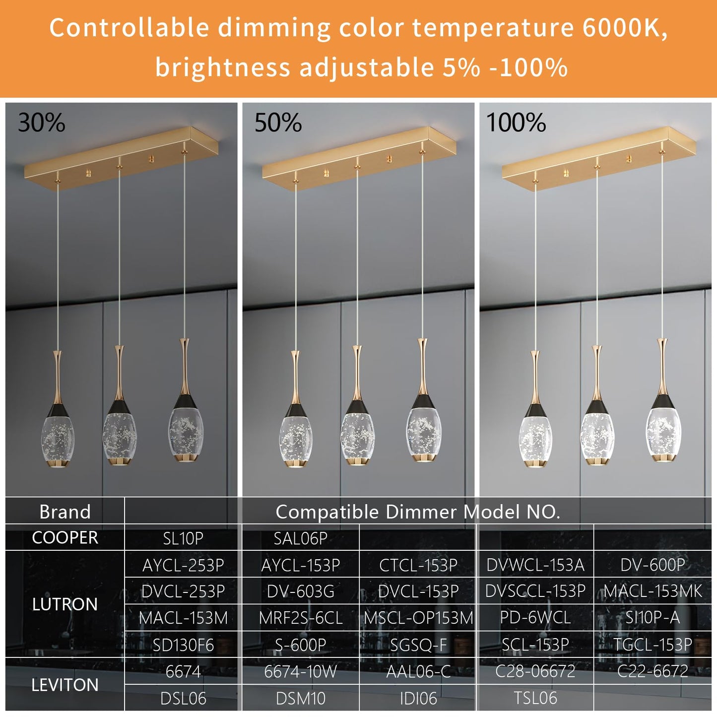 Moderne Pendelleuchte in Schwarzgold, dimmbare LED-Deckenleuchte, Mini-Pendelleuchte in Tropfenform aus Kristall für Kücheninsel, Schlafzimmer, Flur, Eingangsbereich (3er-Pack) 