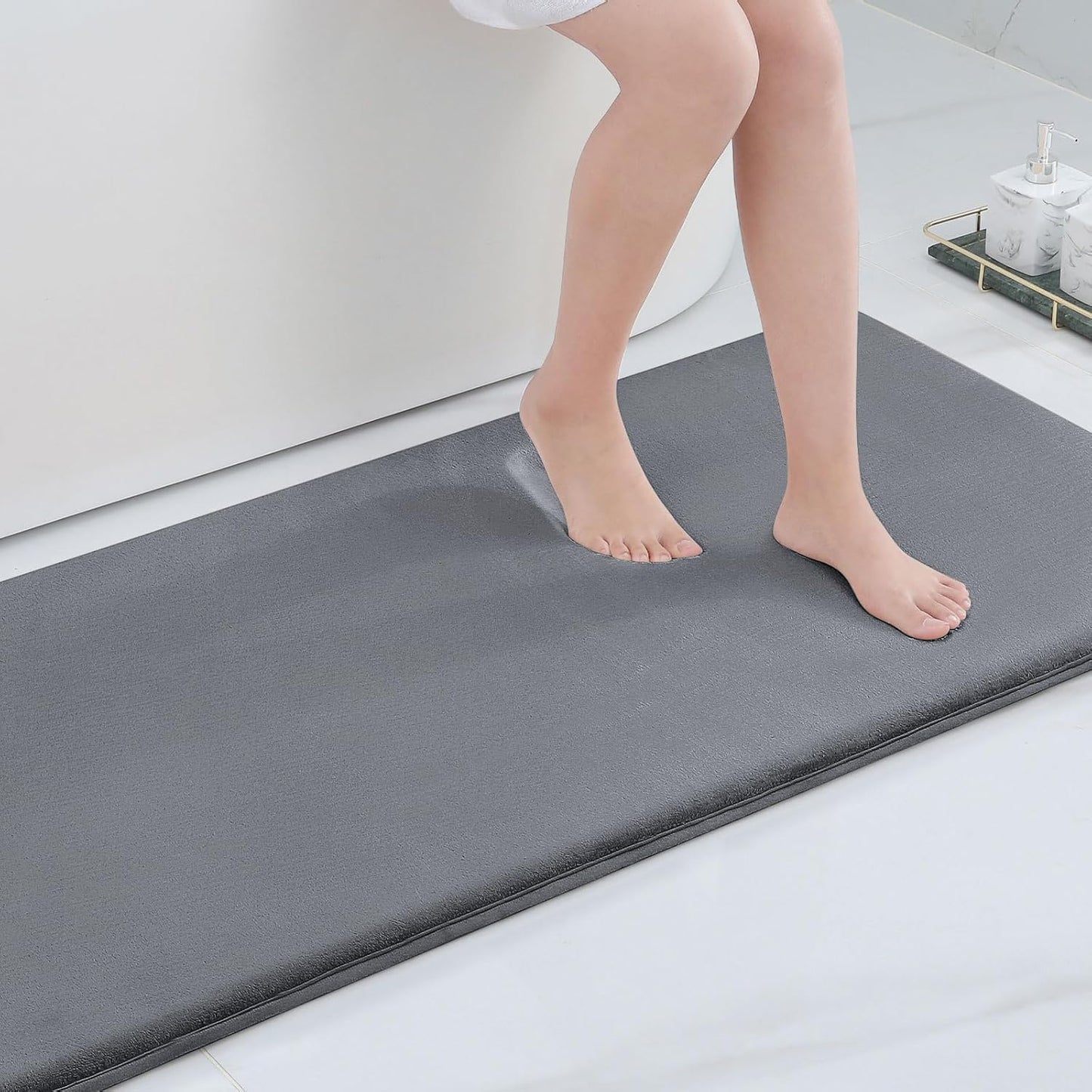 Smiry Memory Foam Bath Mat – Ultra Soft, Absorbent, Non-Slip Rug for Bathroom