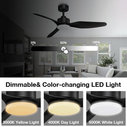 Smart LED Ceiling Fan – WiFi/Alexa Control, Quiet DC Motor, Indoor/Outdoor