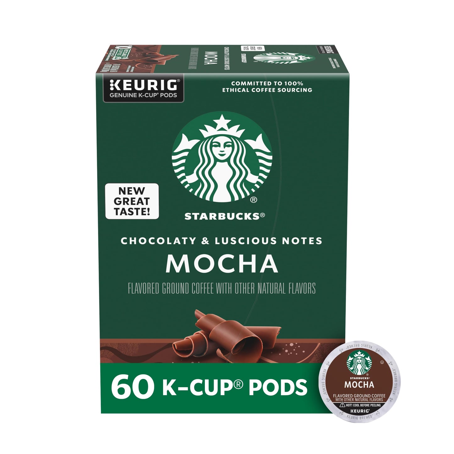 Starbucks K-Cup-Kaffeepads, natürlich aromatisiertes Kaffee-Vielfaltspaket für Keurig-Kaffeemaschinen, 100 % Arabica, 1 Schachtel (40 Pads) 