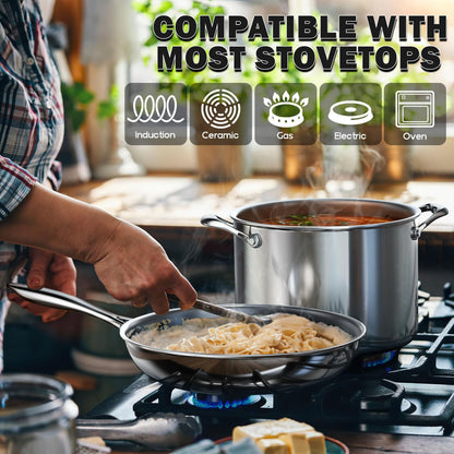 Cooks Standard 10-Piece Stainless Steel Cookware Set – Multi-Ply Clad Pots & Pans with Stay-Cool Handles