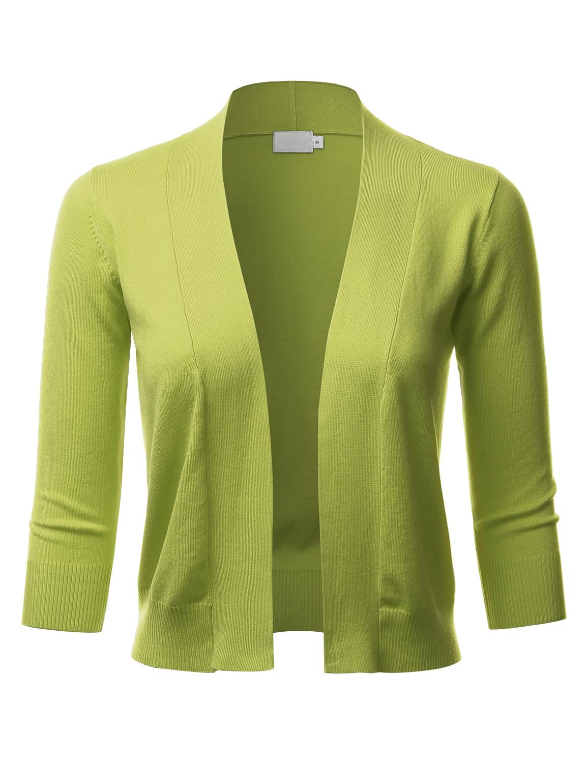 LALABEE Cardigan boléro court classique à manches 3/4 pour femme ouvert sur le devant pour robes (S~XXL)