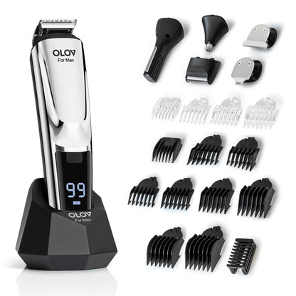 21-Piece Beard Trimmer & Grooming Kit – All-in-One Hair Clipper with USB Recharge Dock