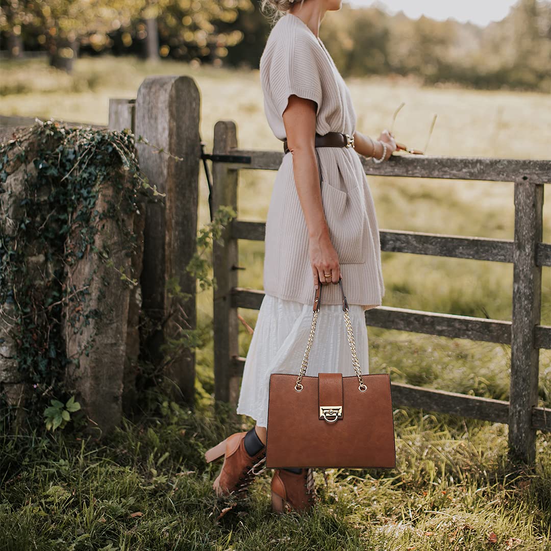 Dasein Sac à main en cuir pour femme Sac fourre-tout Sac à bandoulière Sac à main à poignée supérieure Sac à bandoulière avec pochette assortie