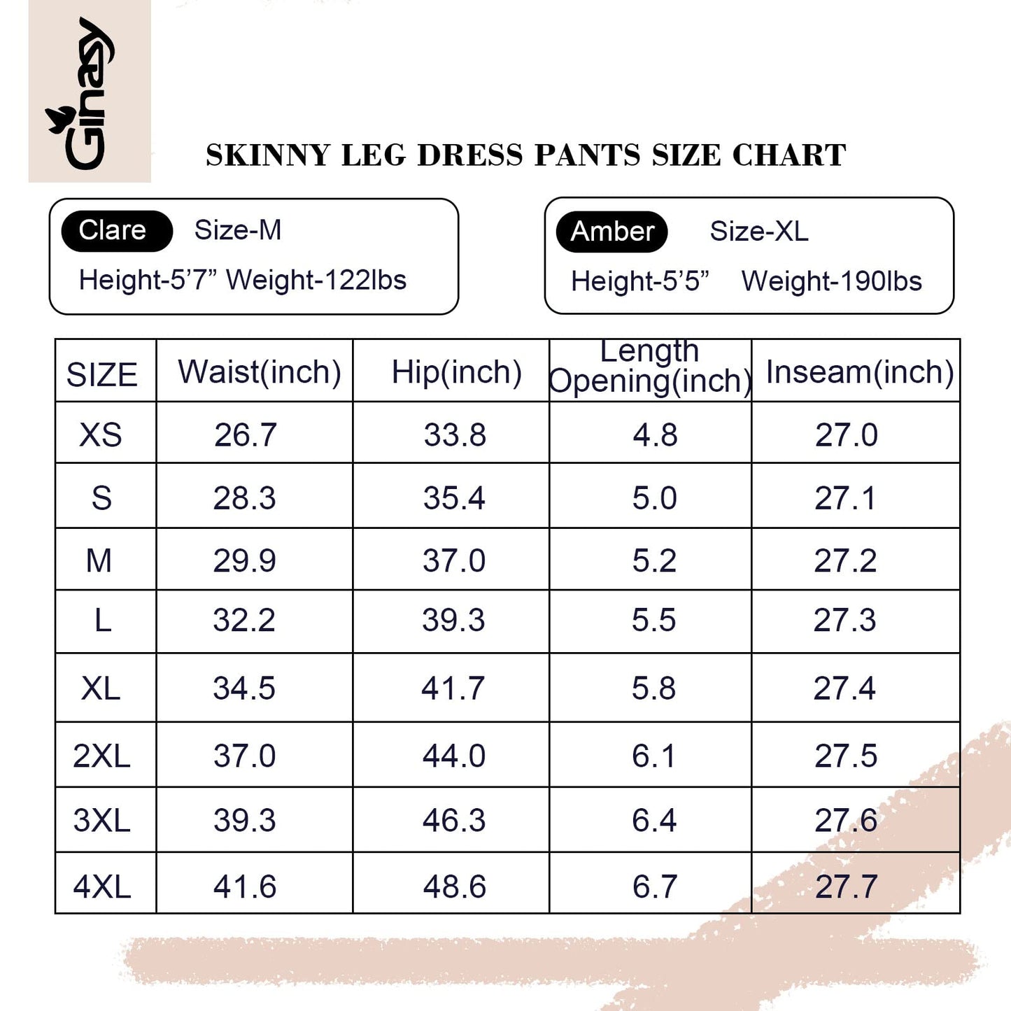 Ginasy Dress Pants for Women Business Casual Stretch Pull On Work Office Dressy Leggings Skinny Trousers with Pockets