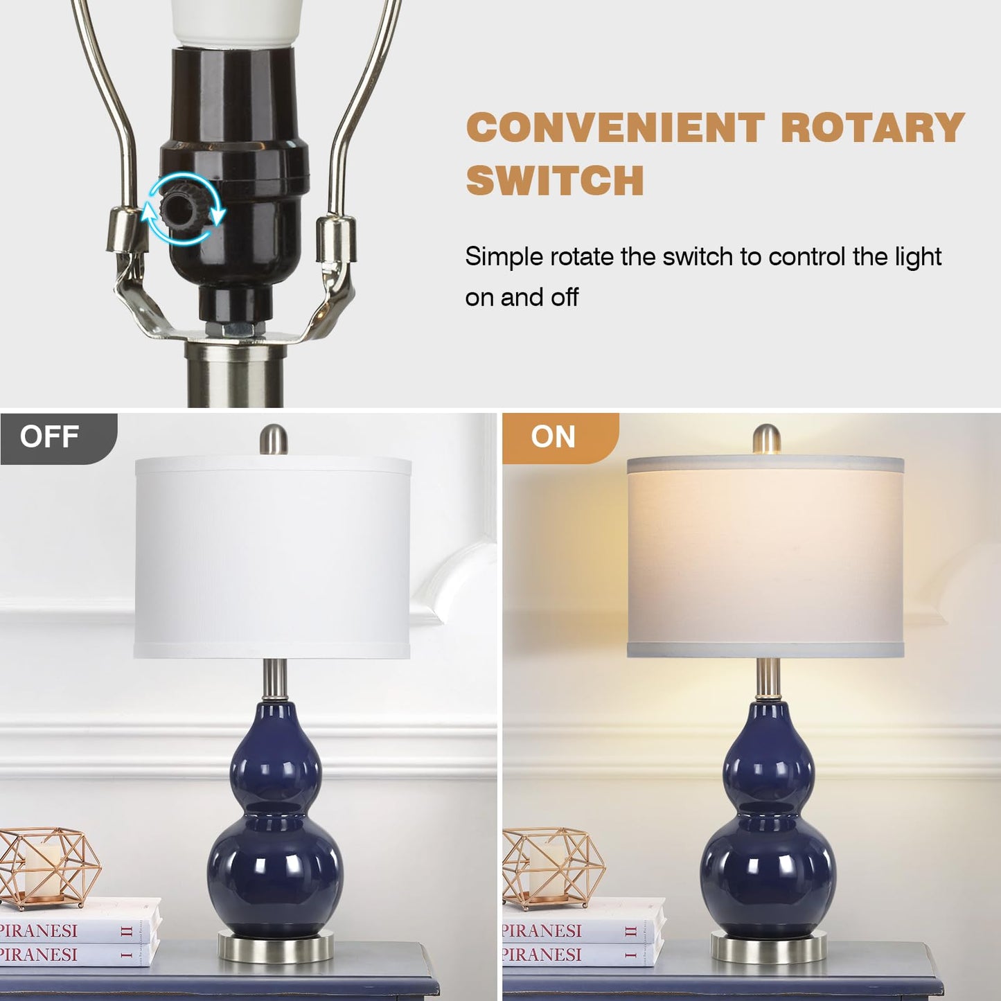 Rinweey Modern Ceramic Table Lamps