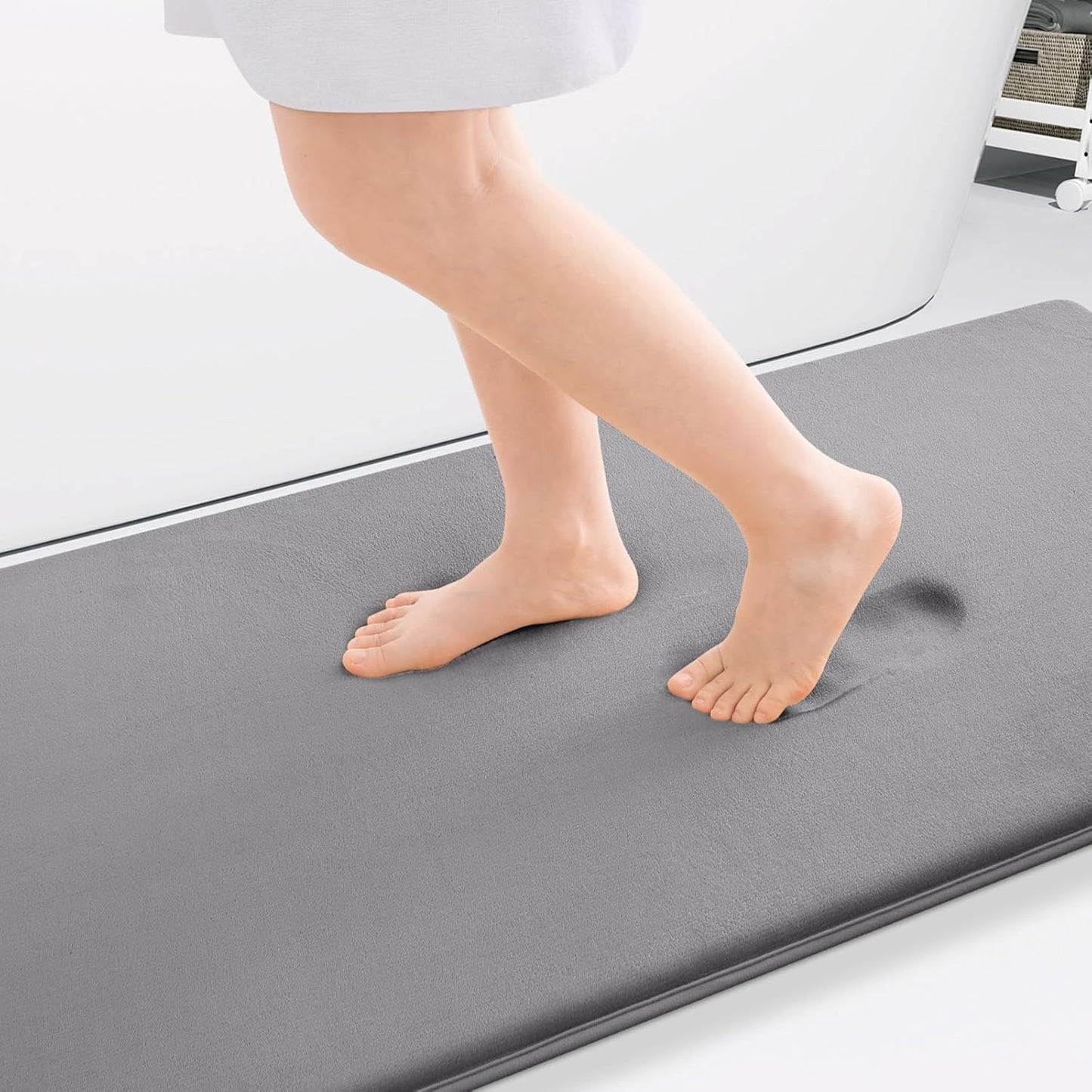 Smiry Memory Foam Bath Mat – Ultra Soft, Absorbent, Non-Slip Rug for Bathroom