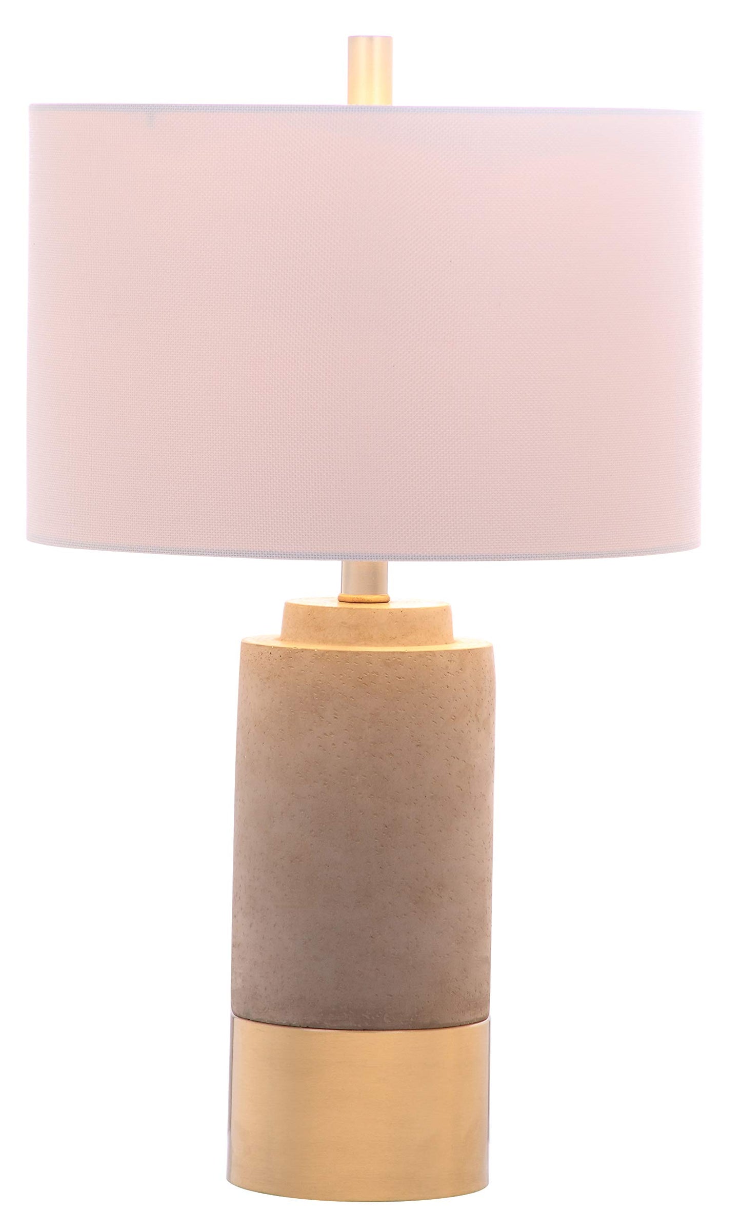 SAFAVIEH Lighting Collection Moderne zeitgenössische Bauernhaus-Lampen aus grauem Beton/Gold für Schlafzimmer, Wohnzimmer, Home-Office, Schreibtisch, Nachttisch, Tischlampe, 2er-Set (LED-Birnen im Lieferumfang enthalten) 