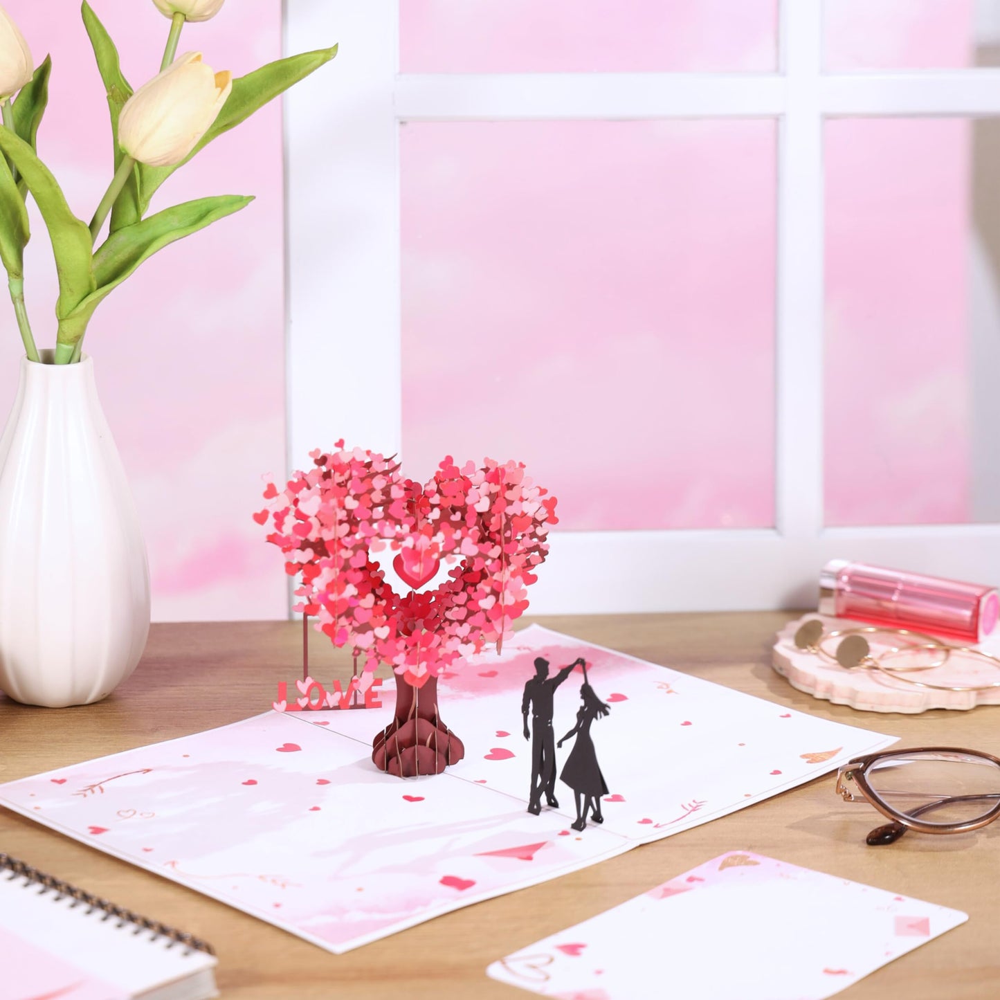 Pop Up Anniversary Card, 3D Cards 6x8 inch
