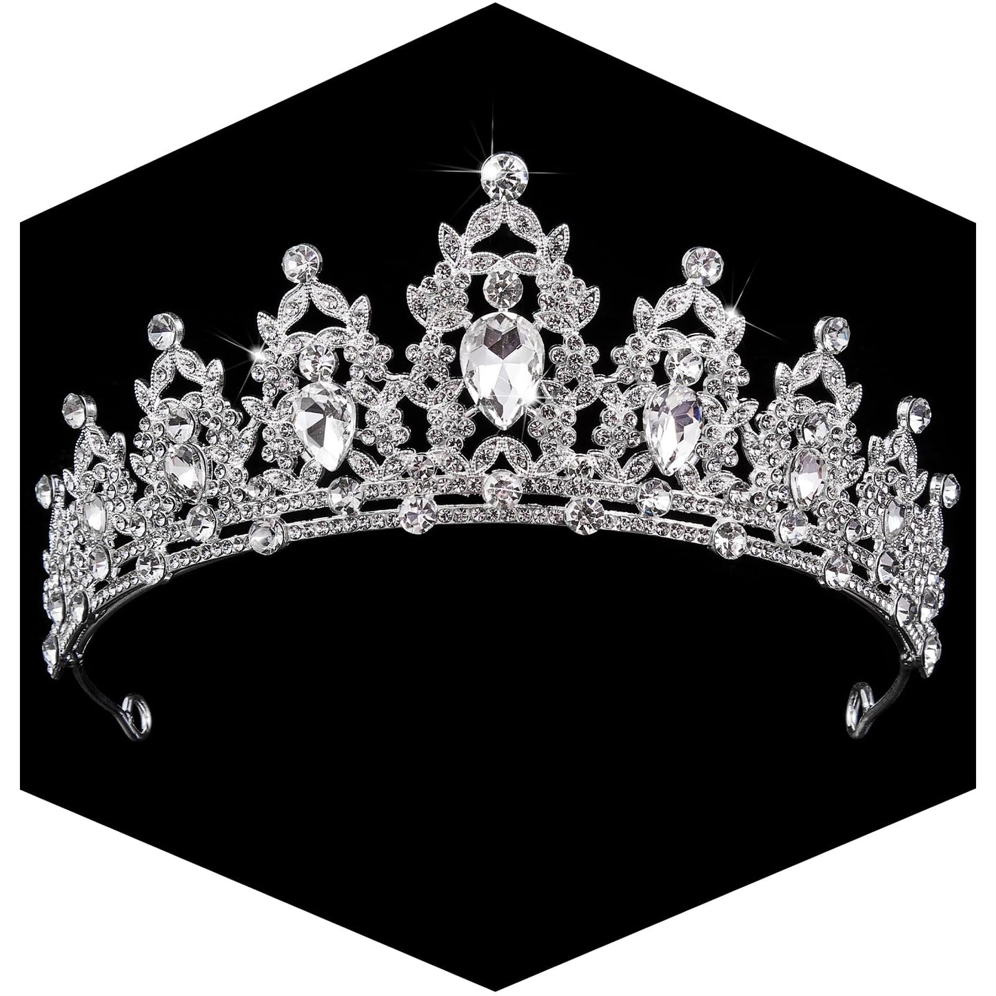 Gold Crown for Women Crystal Princess Tiaras Rhinestone Queen Headband Wedding Bridal Hair Accessories Birthday Prom Pageant Party Coming of Age Ceremony Photo Props