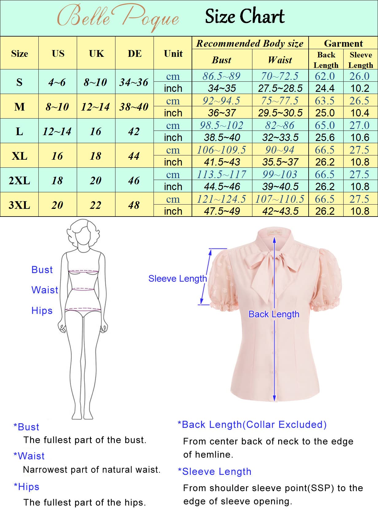 Belle Poque Sommer Kurzarm Büro Button-Down-Bluse Vintage Business Casual Shirts Tops mit Fliege