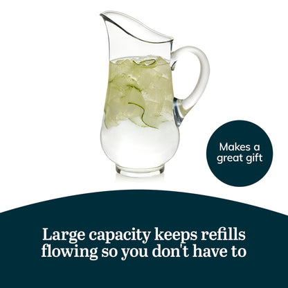 Acapulco Large Glass Pitcher Set of 2 – 89 oz, Clear Tall Bubble Design with Handle