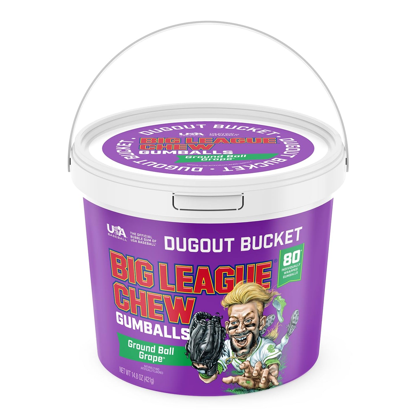 Big League Chew Outta Here Original Bubble Gum – klassischer Ballpark-Geschmack | Perfekt für Baseballspiele, Teams, Imbissbuden, Partys und mehr | Packung mit 12 Beuteln (je 2,12 oz)