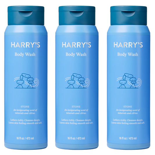 Harry's Men's Body Wash Shower Gel - Stone, 16 Fl Oz (Pack of 3)