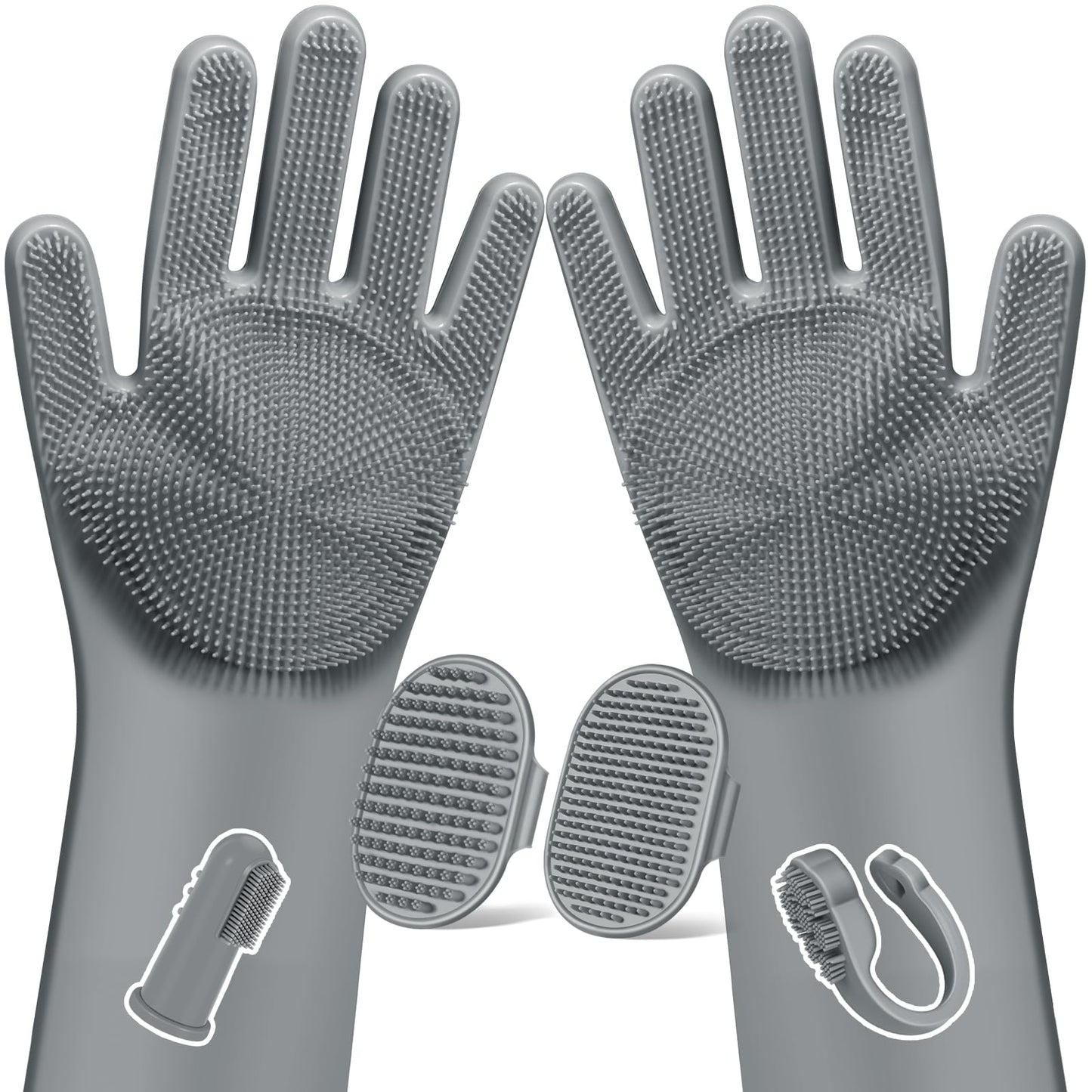 6PCS Pet Grooming Kit for Dogs,Cats and Horses | Dog Washing Gloves | Dog Bath Brush | Dog Bath Gloves | Dog Shampoo Brush | Pet Grooming Gloves | Dog Bath Supplies